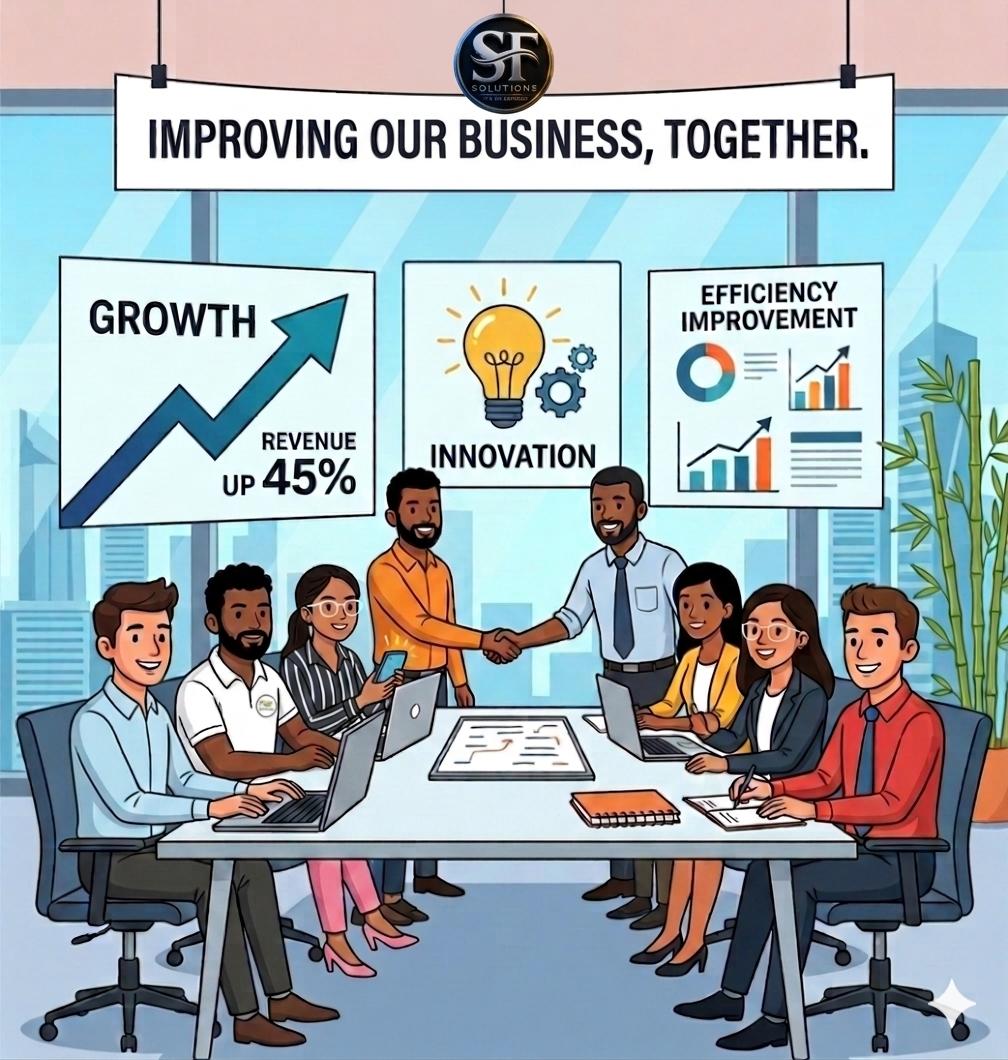 Professional business support team meeting